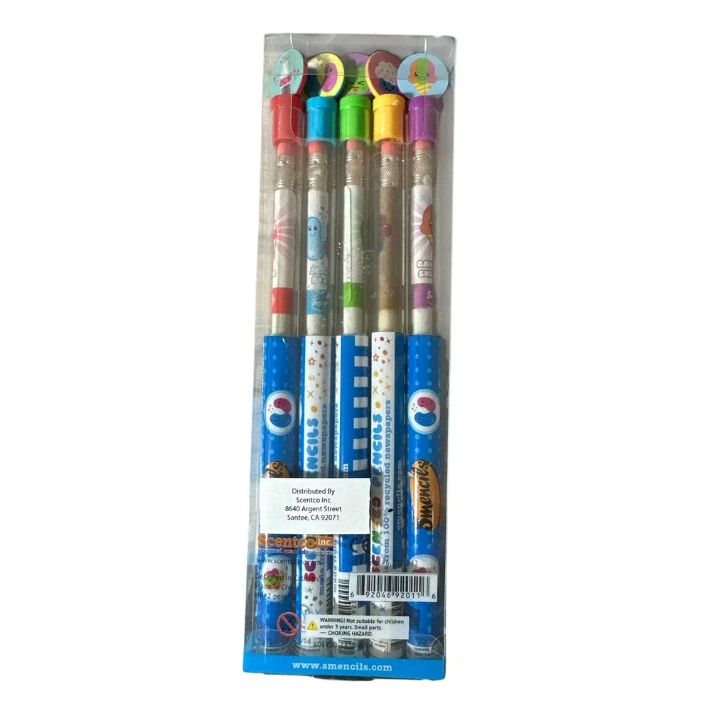 Smencils Scented #2 Pencils 5 Piece for Kids School Supplies Arts &‎ Crafts NEW